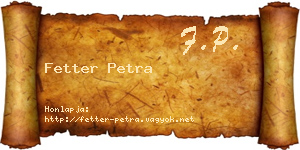 Fetter Petra névjegykártya