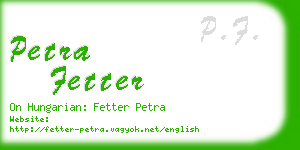 petra fetter business card